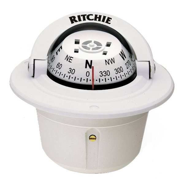 Ritchie F-50W Explorer Compass - Flush Mount - White F-50W